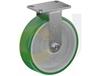 ZINC PLATED KINGPINLESS CASTER- POLY ON CAST IRON WHEELS