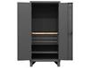 HEAVY DUTY CABINET WITH PEGBOARD DOORS, DRAWERS, 1 SHELF & BUTCHERBLOCK WORK SURFACE