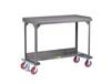ALL-WELDED MOBILE WORKBENCH WITH BACK AND END STOPS