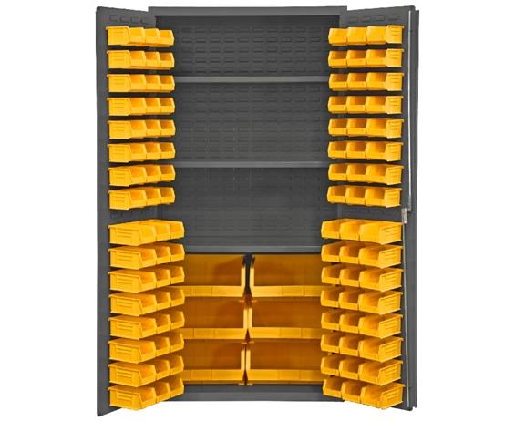 HEAVY DUTY ALL-WELDED BIN &amp; SHELF 14 GA. STEEL STORAGE CABINETS