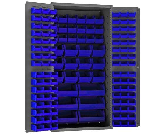 HEAVY DUTY ALL-WELDED BIN &amp; SHELF 14 GA. STEEL STORAGE CABINETS