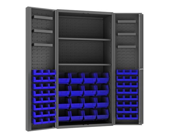 HEAVY DUTY ALL-WELDED BIN &amp; SHELF 14 GA. STEEL STORAGE CABINETS