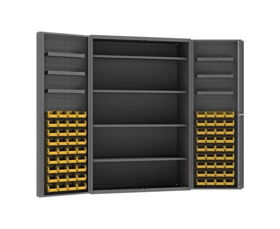 HEAVY DUTY ALL-WELDED BIN &amp; SHELF 14 GA. STEEL STORAGE CABINETS