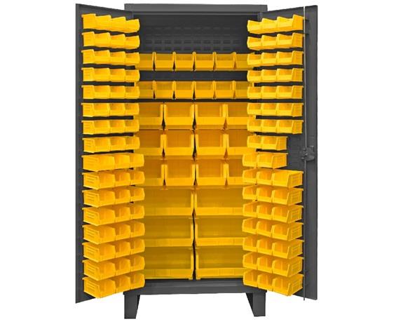 HEAVY DUTY STORAGE CABINETS WITH HOOK-ON BINS