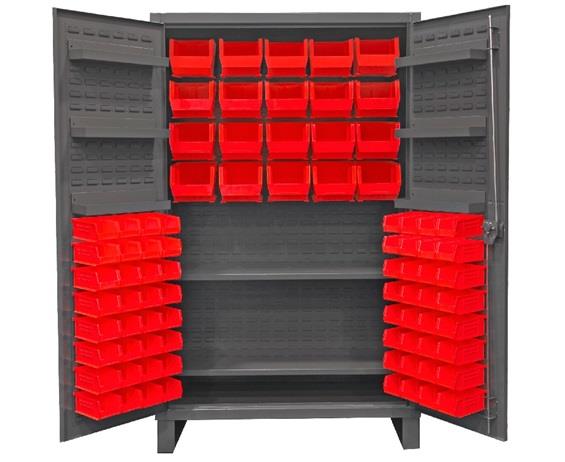 HEAVY DUTY STORAGE CABINETS WITH HOOK-ON BINS