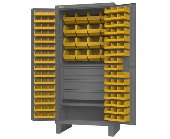 EXTRA HEAVY DUTY CABINET WITH HOOK-ON-BINS®, SHELVES &amp; DRAWERS