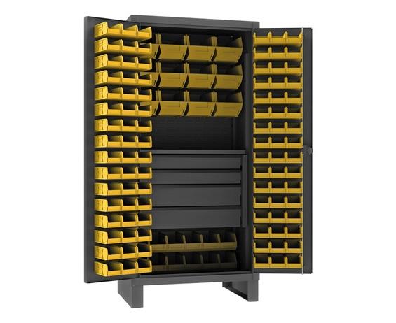 EXTRA HEAVY DUTY CABINET WITH HOOK-ON-BINS®, SHELVES &amp; DRAWERS