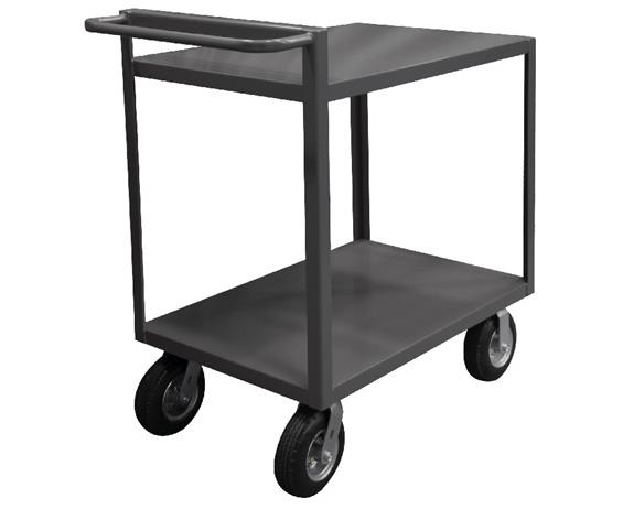 2 SHELF STOCK CARTS WITH RAISED HANDLES