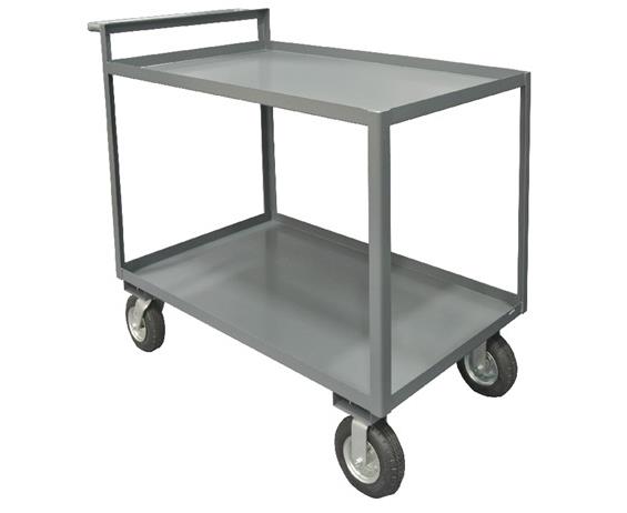 2 SHELF STOCK CARTS WITH RAISED HANDLES