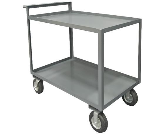 2 SHELF STOCK CARTS WITH RAISED HANDLES
