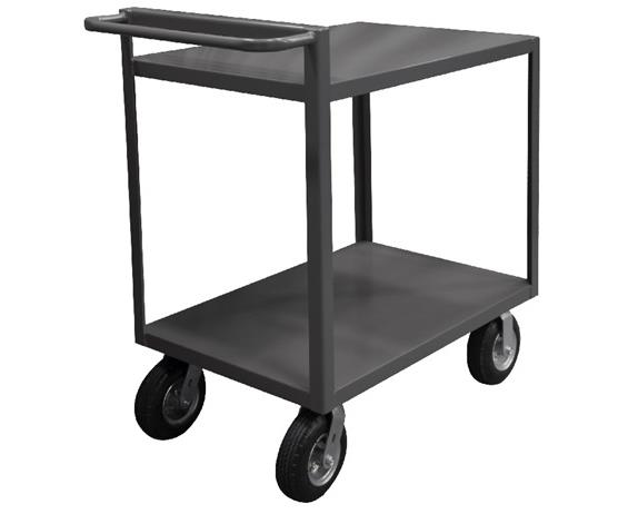 2 SHELF STOCK CARTS WITH RAISED HANDLES