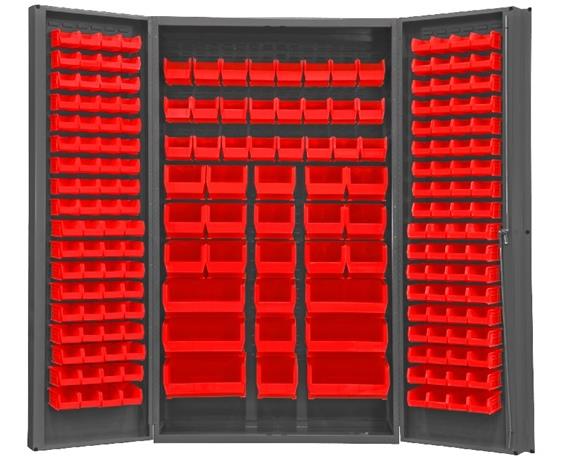 HEAVY DUTY ALL-WELDED BIN &amp; SHELF 14 GA. STEEL STORAGE CABINETS