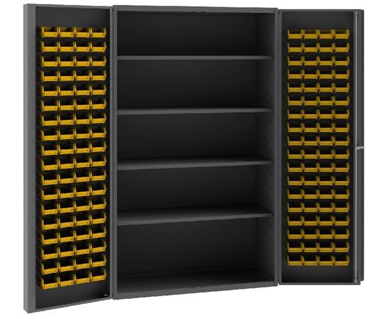 HEAVY DUTY ALL-WELDED BIN &amp; SHELF 14 GA. STEEL STORAGE CABINETS