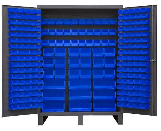 HEAVY DUTY ALL-WELDED BIN &amp; SHELF 14 GA. STEEL STORAGE CABINETS