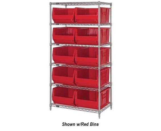 CHROME WIRE SHELVING UNITS WITH HULK CONTAINERS