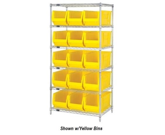 CHROME WIRE SHELVING UNITS WITH HULK CONTAINERS