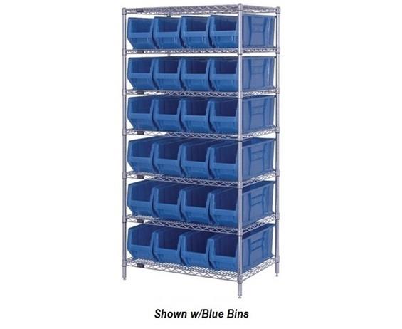 CHROME WIRE SHELVING UNITS WITH HULK CONTAINERS