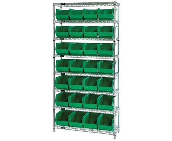 CHROME WIRE SHELVING UNITS WITH ULTRA BINS