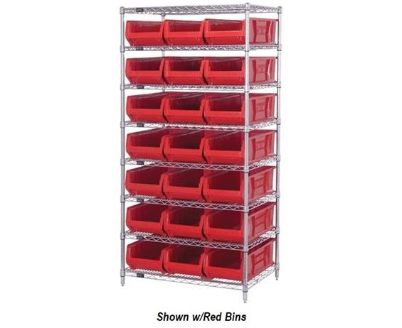 CHROME WIRE SHELVING UNITS WITH HULK CONTAINERS