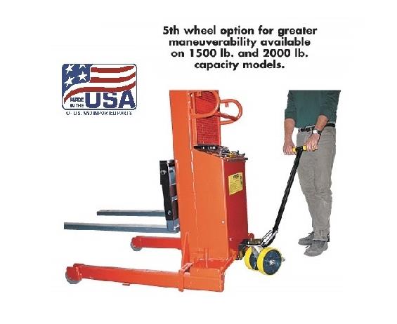 5th WHEEL STEERING OPTION FOR BATTERY POWERED PALLET STRADDLE &amp; PLATFORM STACKERS