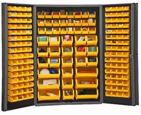 HEAVY DUTY ALL-WELDED BIN &amp; SHELF 14 GA. STEEL STORAGE CABINETS
