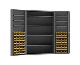 HEAVY DUTY ALL-WELDED BIN &amp; SHELF 14 GA. STEEL STORAGE CABINETS