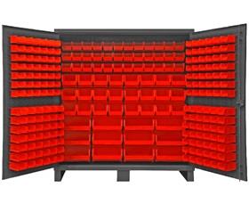 HEAVY DUTY STORAGE CABINETS WITH HOOK-ON BINS