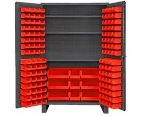 HEAVY DUTY ALL-WELDED BIN &amp; SHELF 14 GA. STEEL STORAGE CABINETS