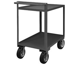 2 SHELF STOCK CARTS WITH RAISED HANDLES