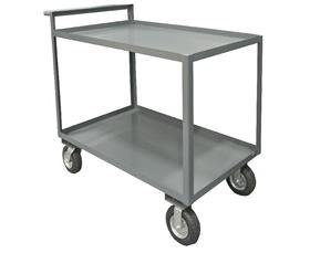 2 SHELF STOCK CARTS WITH RAISED HANDLES