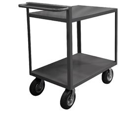 2 SHELF STOCK CARTS WITH RAISED HANDLES