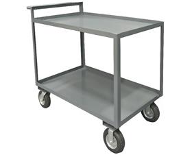 2 SHELF STOCK CARTS WITH RAISED HANDLES