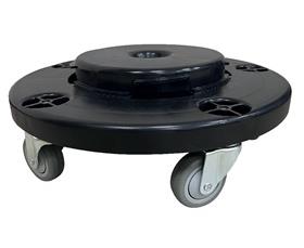 CRUSADER ROUND TRASH CANS - LIDS &amp; DOLLY