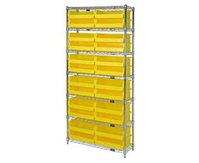 CHROME WIRE SHELVING UNITS WITH ULTRA BINS