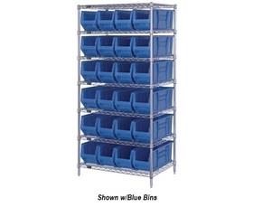 CHROME WIRE SHELVING UNITS WITH HULK CONTAINERS