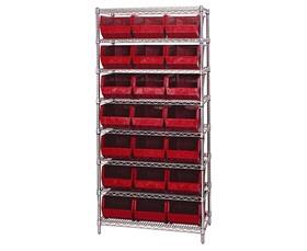 CHROME WIRE SHELVING UNITS WITH ULTRA BINS