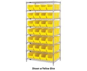 CHROME WIRE SHELVING UNITS WITH HULK CONTAINERS