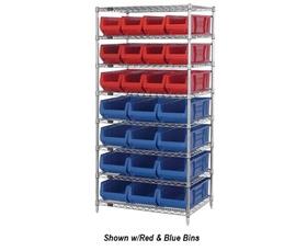 CHROME WIRE SHELVING UNITS WITH HULK CONTAINERS