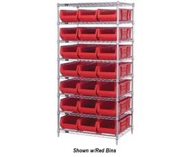 CHROME WIRE SHELVING UNITS WITH HULK CONTAINERS