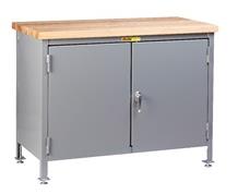 12 GAUGE WORK CENTER CABINET WITH BUTCHER BLOCK TOP