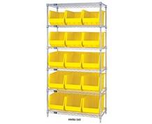 CHROME WIRE SHELVING UNITS WITH ULTRA BINS